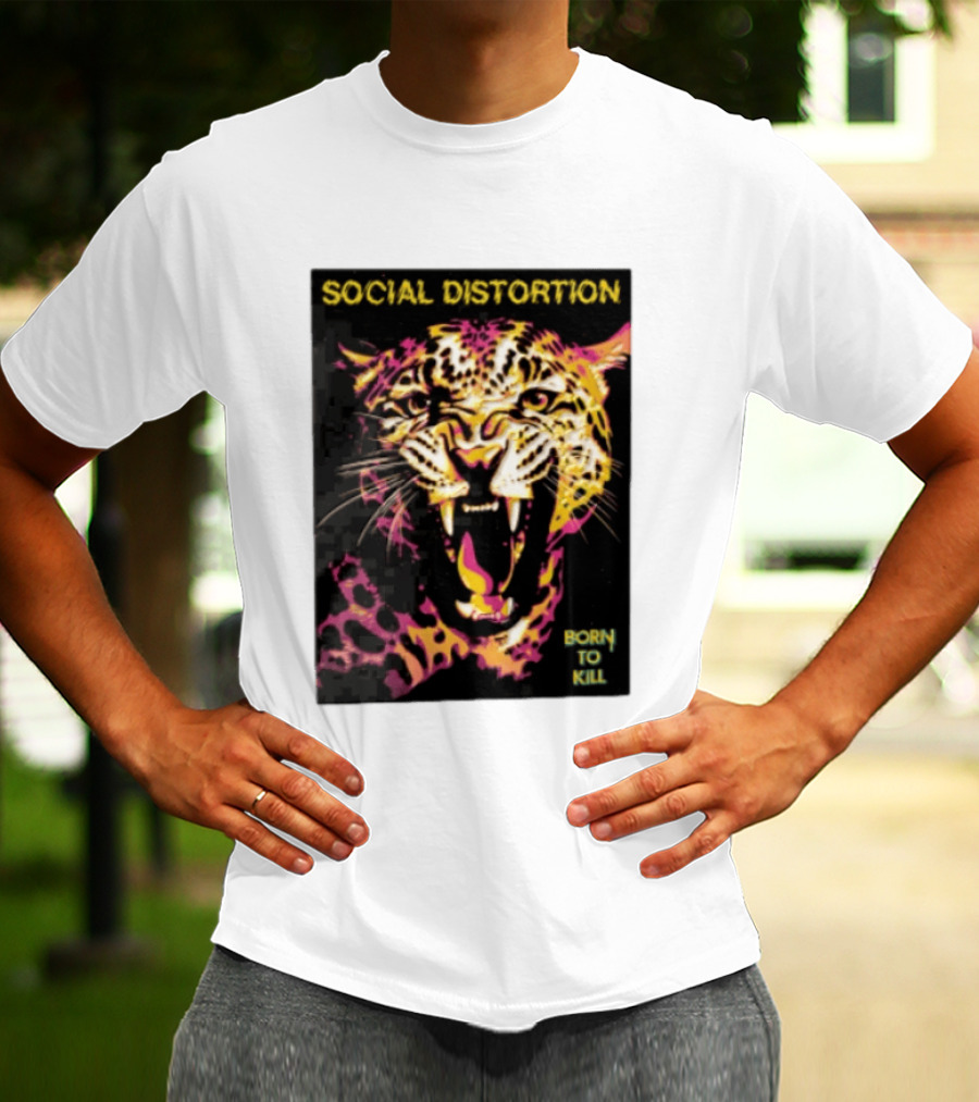 Social Distortion Snarling Leopard Born To Kill T-Shirt