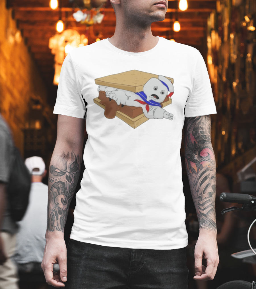 Stay Puft Marshmallow Man S'more Sandwich Ghostbusters Icon Character Fun T-Shirt