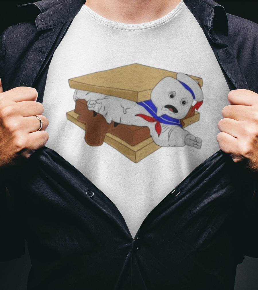Stay Puft Marshmallow Man S'more Sandwich Ghostbusters Icon Character Fun T-Shirt