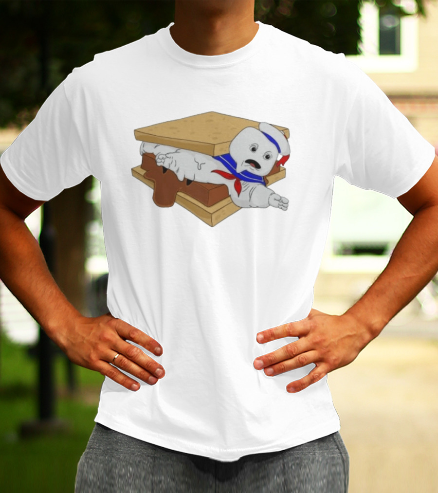 Stay Puft Marshmallow Man S'more Sandwich Ghostbusters Icon Character Fun T-Shirt