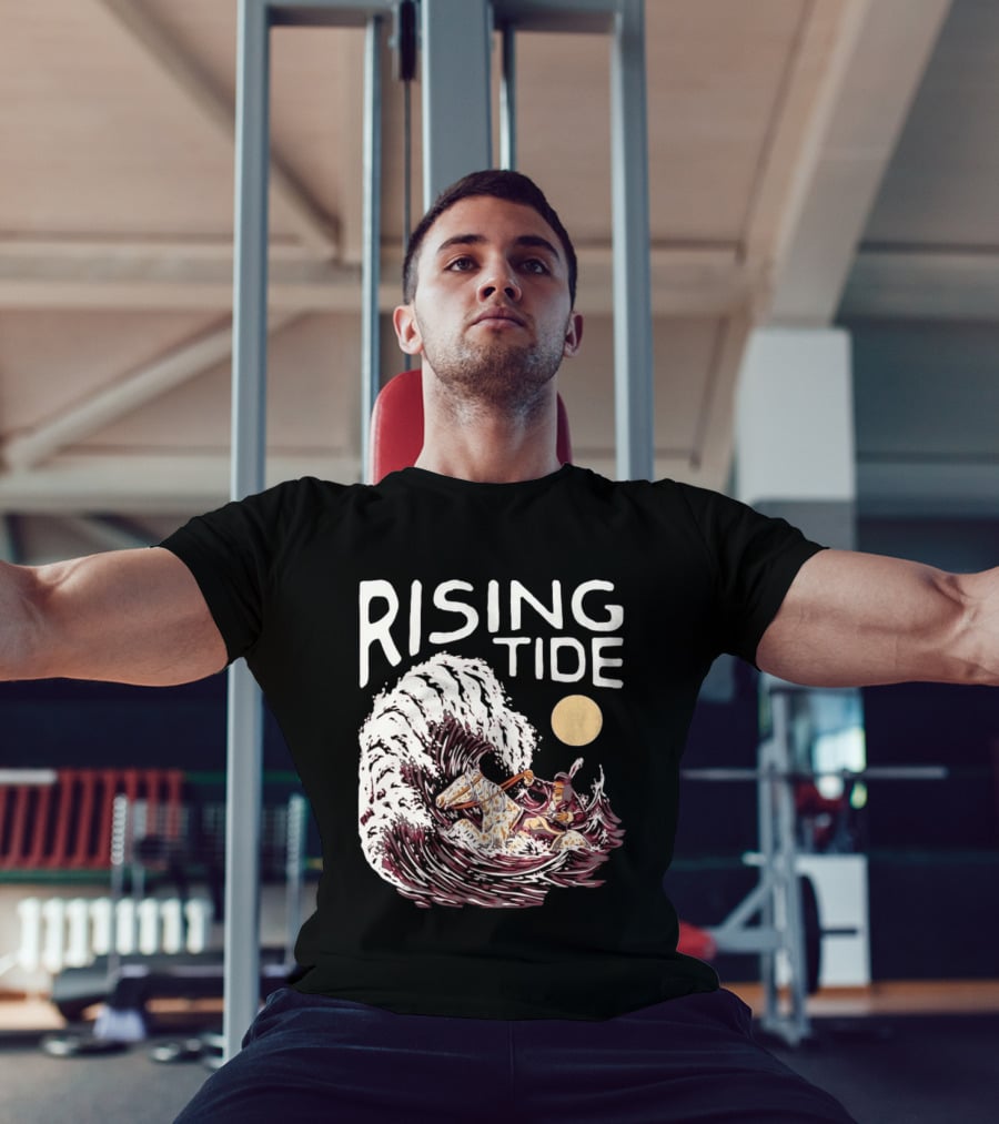 Rising Tide Surfing Horse Wave Native American Old Row T-Shirt