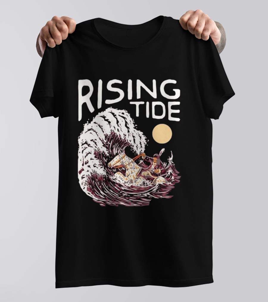 Rising Tide Surfing Horse Wave Native American Old Row T-Shirt