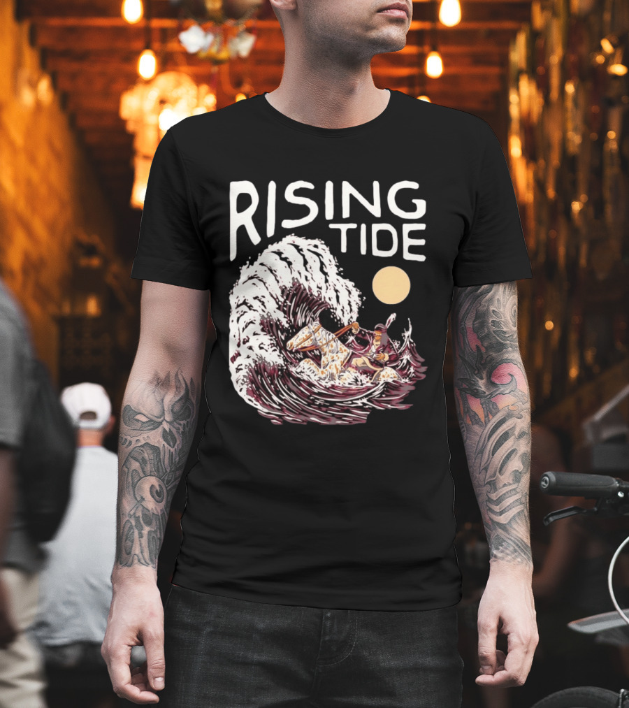 Rising Tide Surfing Horse Wave Native American Old Row T-Shirt
