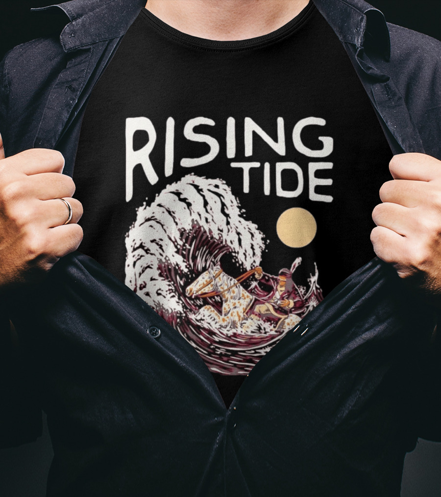 Rising Tide Surfing Horse Wave Native American Old Row T-Shirt