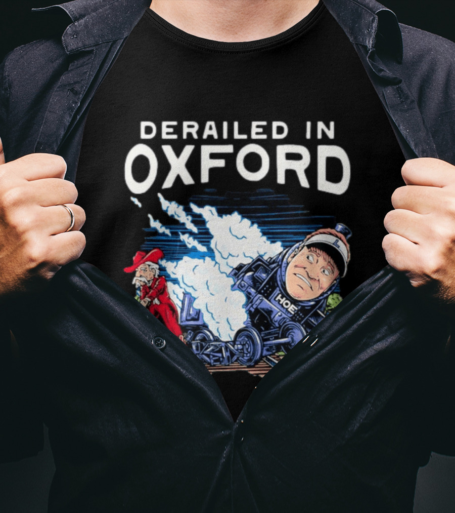 Derailed In Oxford Old Row Ole Miss Lane Kiffin Train T-Shirt