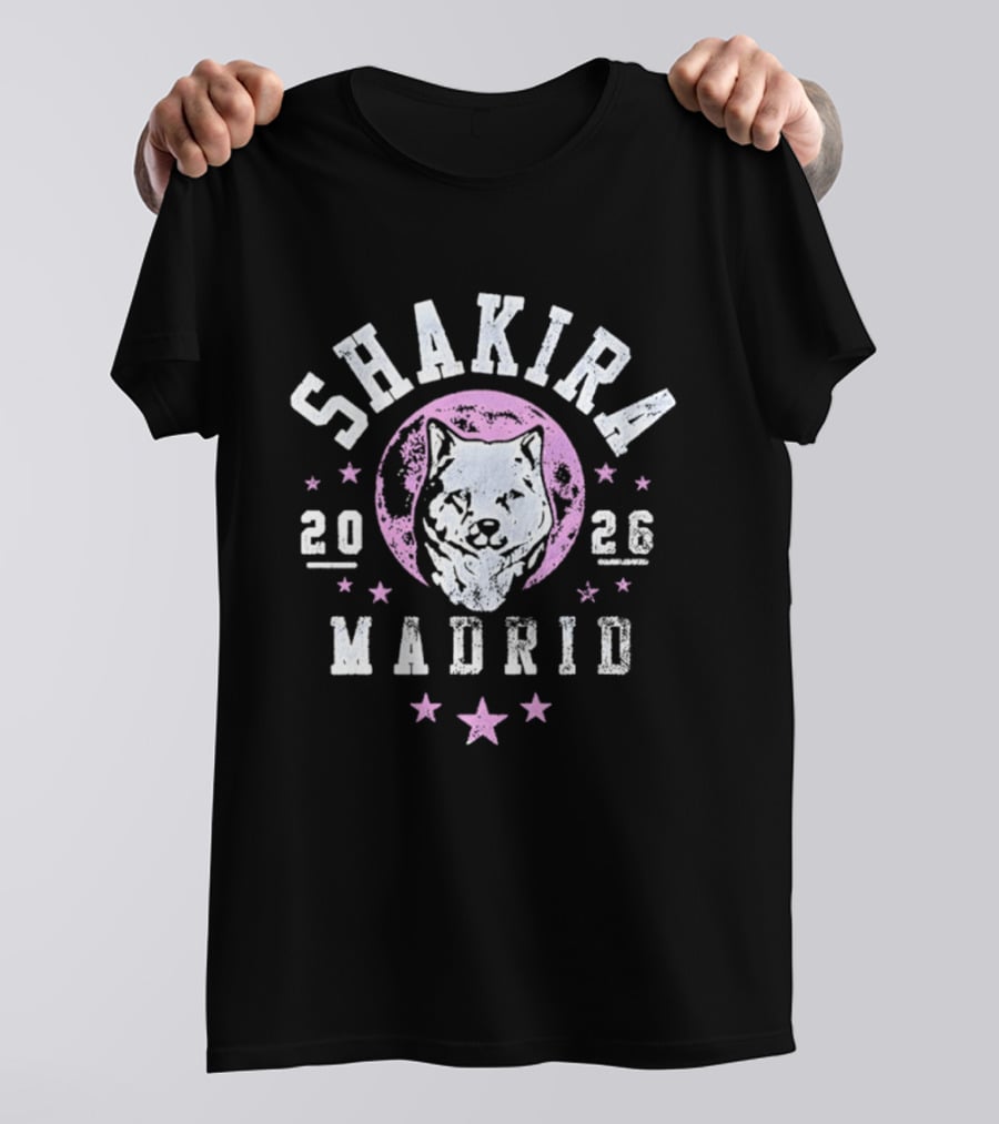 Shakira 2026 Wolf Moon Madrid Distressed T-Shirt