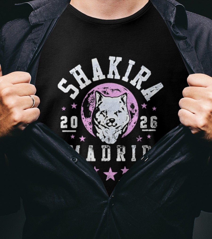 Shakira 2026 Wolf Moon Madrid Distressed T-Shirt