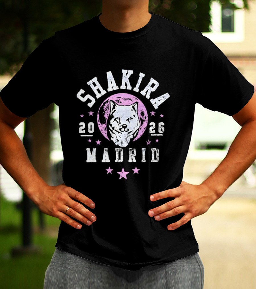Shakira 2026 Wolf Moon Madrid Distressed T-Shirt