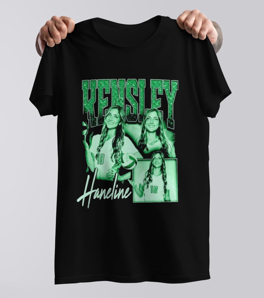 Kensley Haneline 18 Volleyball Player Green Collage T-Shirt