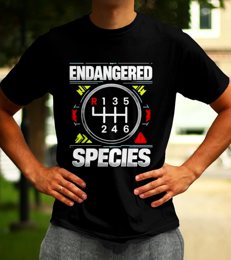 Endangered Species Manual Transmission Gear Shift T-Shirt