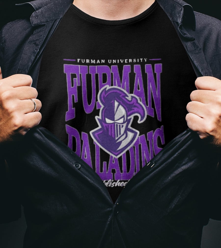 Furman University Paladins NCAAF Established 1826 Purple Knight T-Shirt