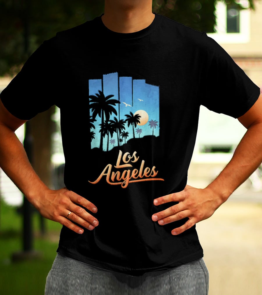 Los Angeles Sunset Palm Trees California T-Shirt