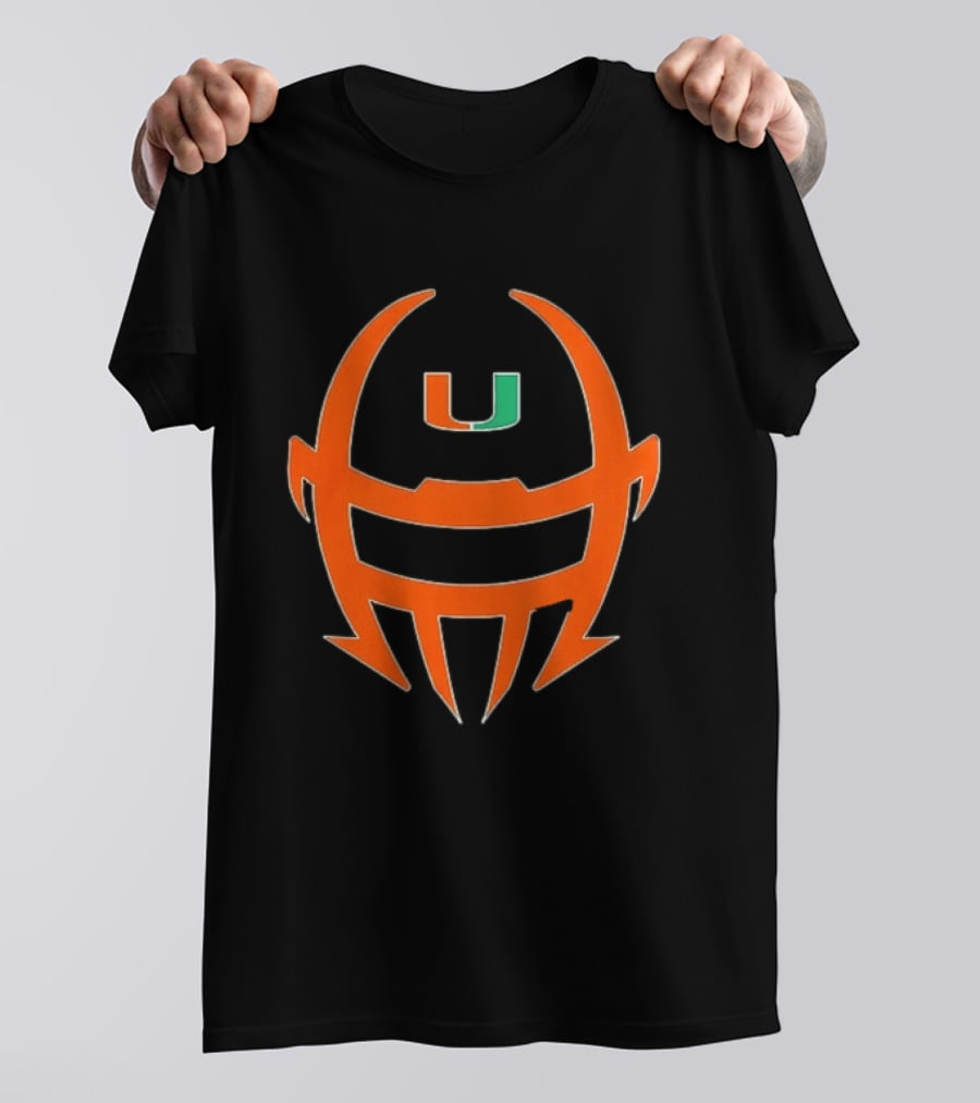 Miami Hurricanes Football Helmet Shape NCAA U T-Shirt