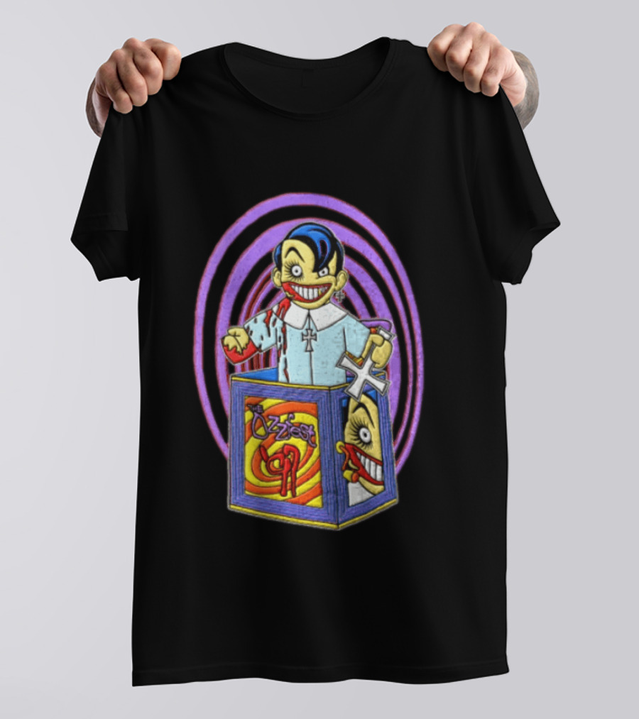 Ozzfest 1997 Cartoon Character With Cross And Blood Stained Attire T-Shirt