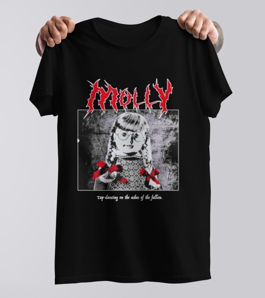 Molly Tap Dancing On The Ashes Of The Fallen Horror Doll Drawing T-Shirt
