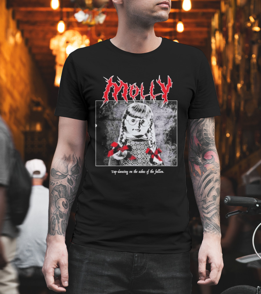 Molly Tap Dancing On The Ashes Of The Fallen Horror Doll Drawing T-Shirt