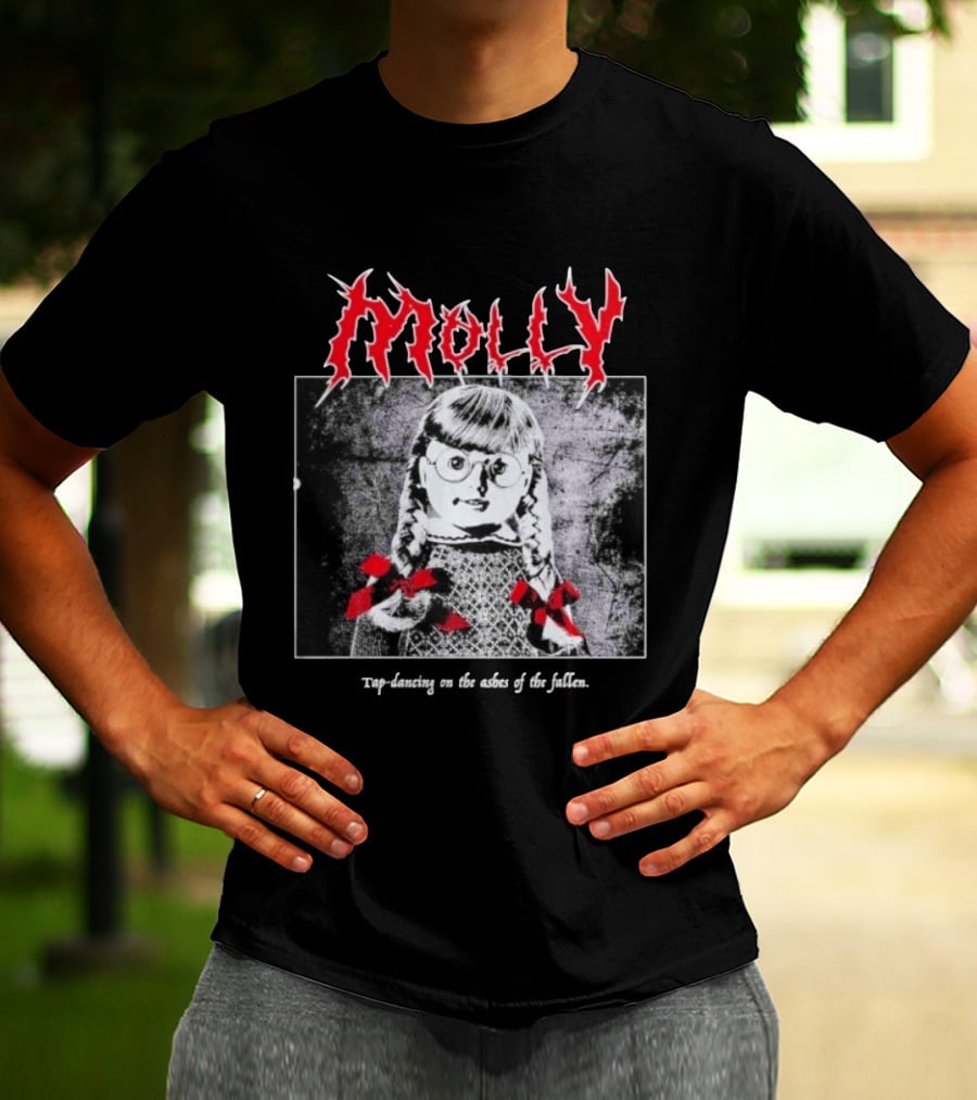 Molly Tap Dancing On The Ashes Of The Fallen Horror Doll Drawing T-Shirt