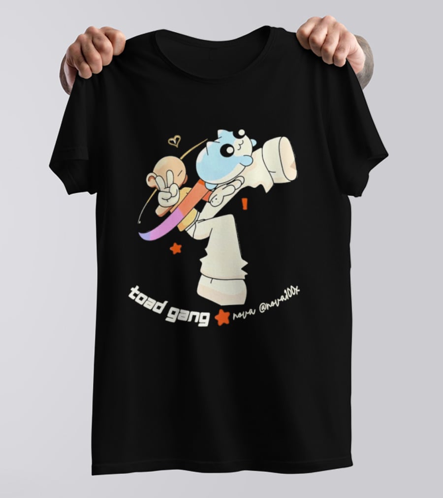 Toad Gang By Nova Nova100x Cartoon Character Peace Sign Colorful T-Shirt