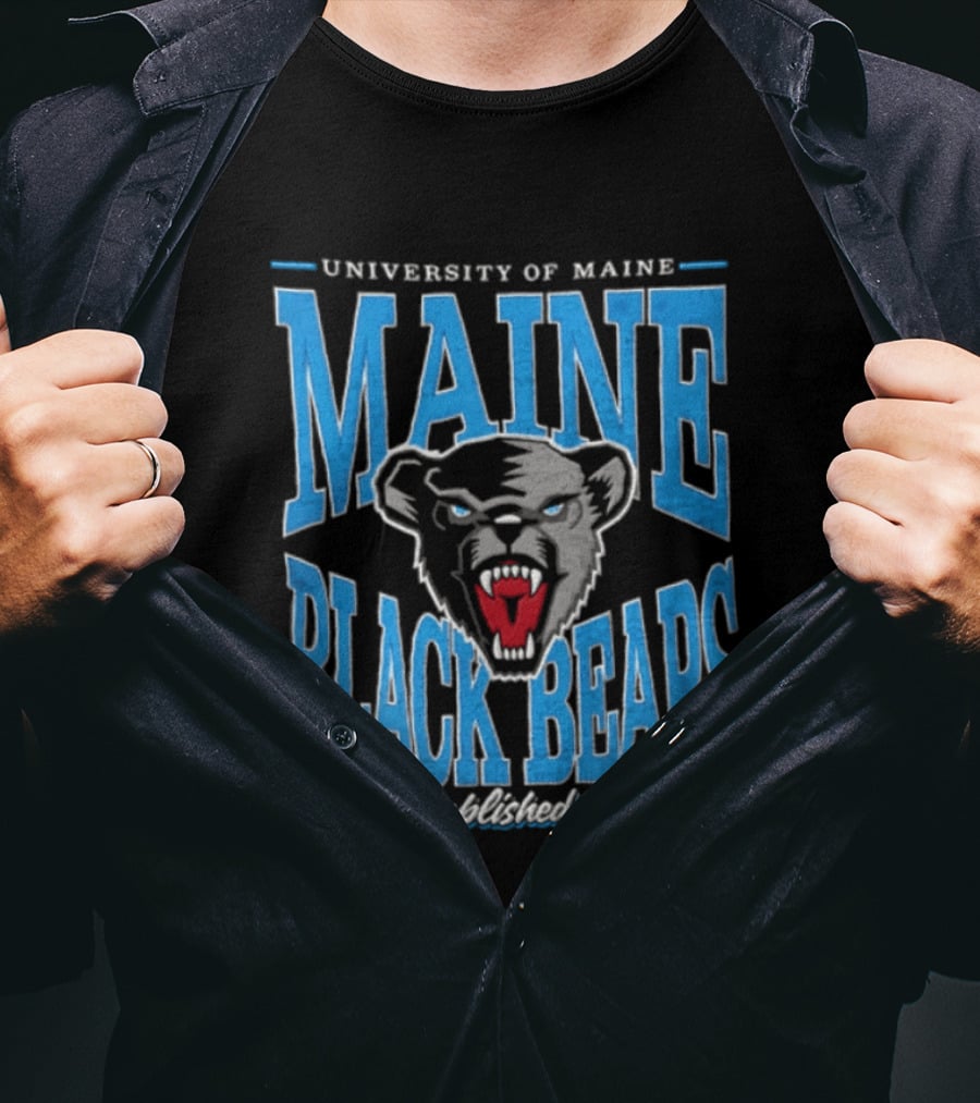 University Of Maine Black Bears Est. 1865 Aggressive Bear Head T-Shirt