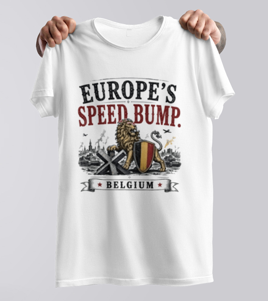 Belgium Europe's Speed Bump Lion Crest T-Shirt