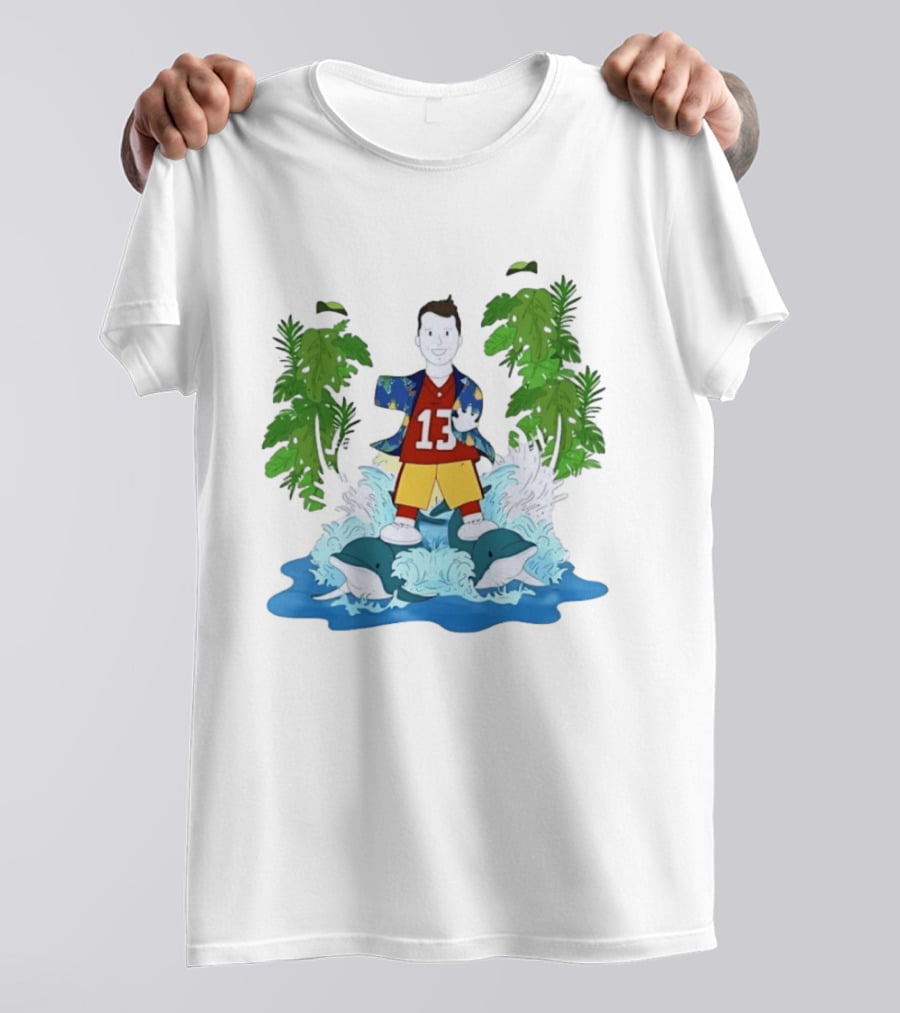 Brock Purdy 49ers Number 13 Tropical Dolphins Football Adventure T-Shirt