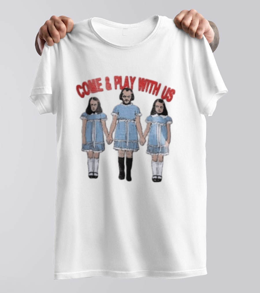 Come And Play With Us Creepy Twins Blue Dresses T-Shirt
