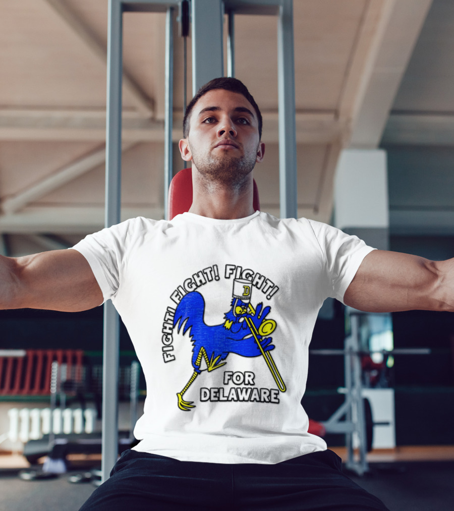 Delaware Blue Hens Fight Fight Fight For Delaware Chicken Trombone T-Shirt