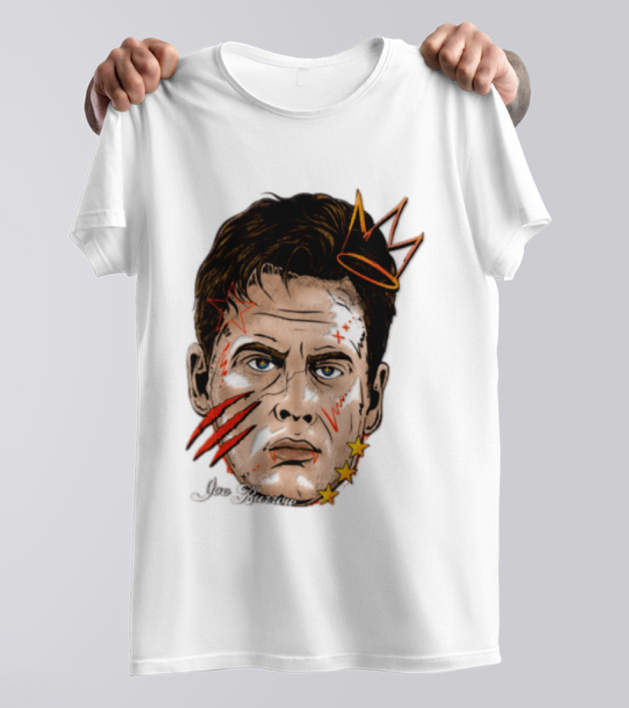 Joe Burrow Fat Head Limited Edition Player Crowned Star Scratches T-Shirt