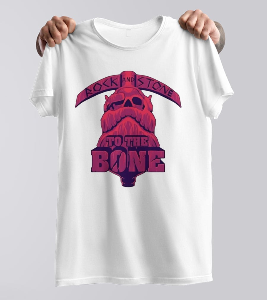 Rock And Stone To The Bone Dwarf Skull Gaming Deep Rock Galactic T-Shirt
