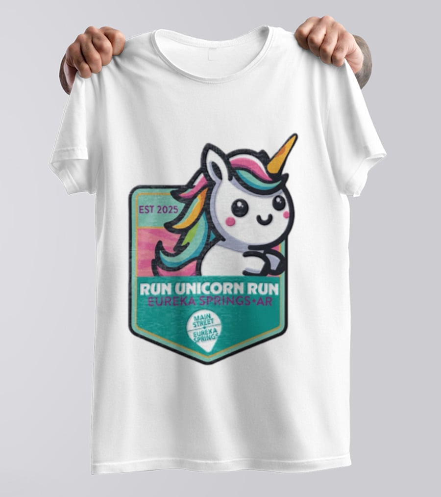 EST 2025 Run Unicorn Run Eureka Springs AR Main Street T-Shirt