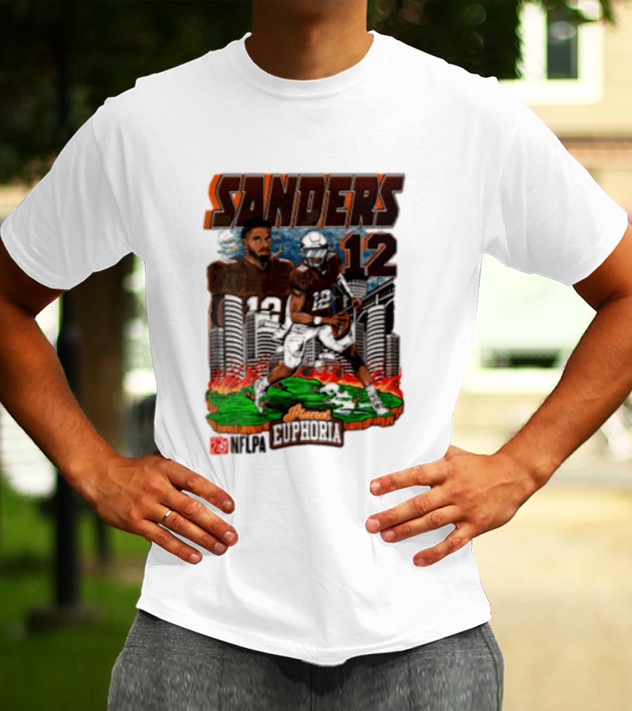 Sanders 12 Football Legend Euphoria NFCA Brand T-Shirt