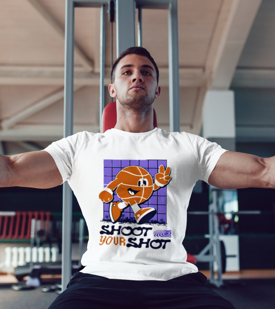 Shoot Your Shot Retro Basketball Character Peace Sign T-Shirt