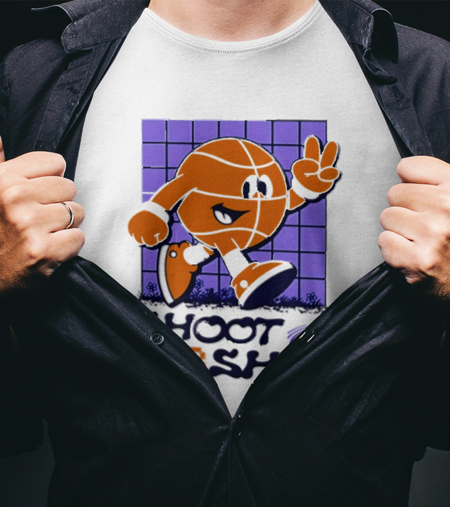 Shoot Your Shot Retro Basketball Character Peace Sign T-Shirt