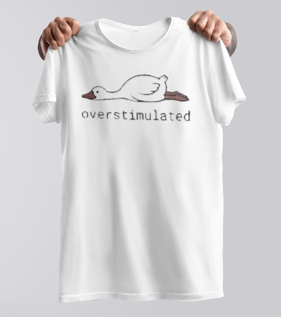 Silly Goose Overstimulated Funny Relaxed Duck T-Shirt
