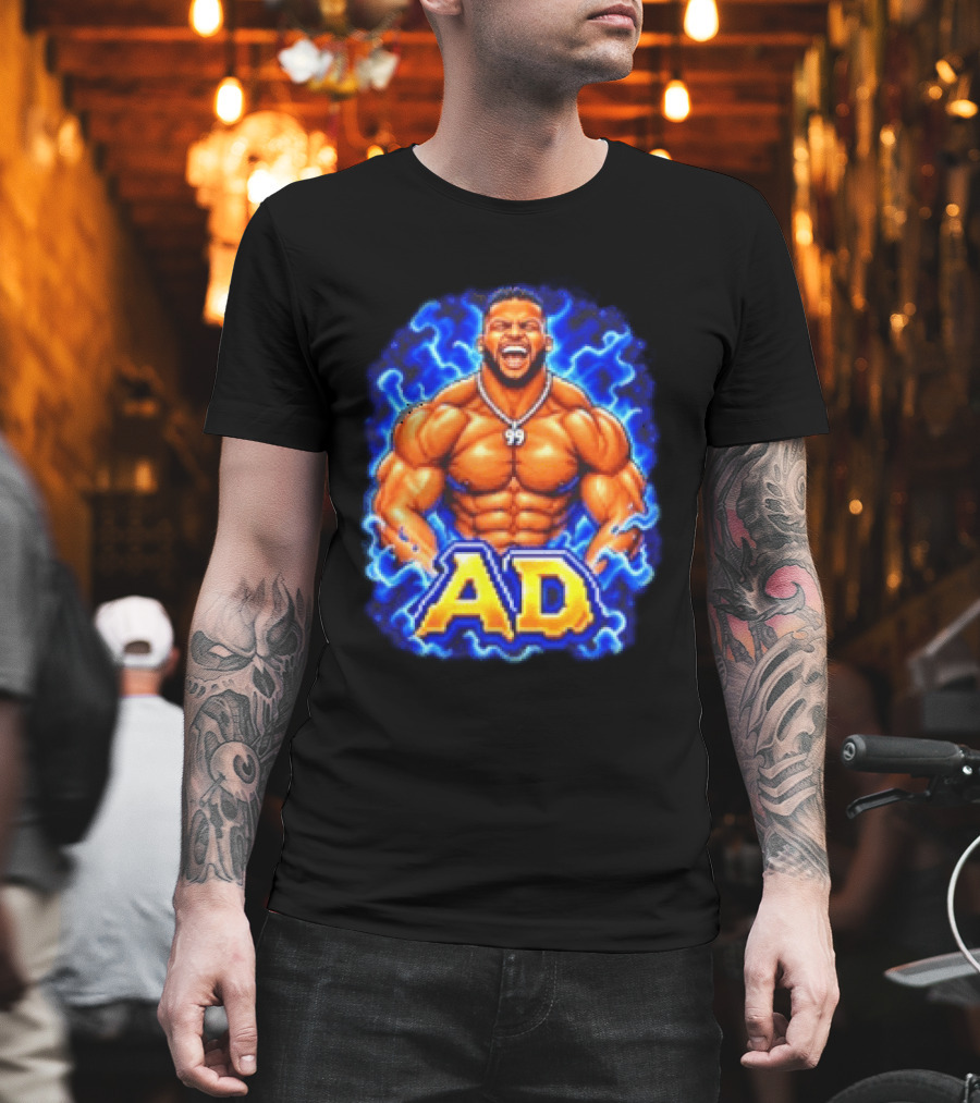 Aaron Donald AD Muscular Cartoon Style Los Angeles Rams 99 T-Shirt
