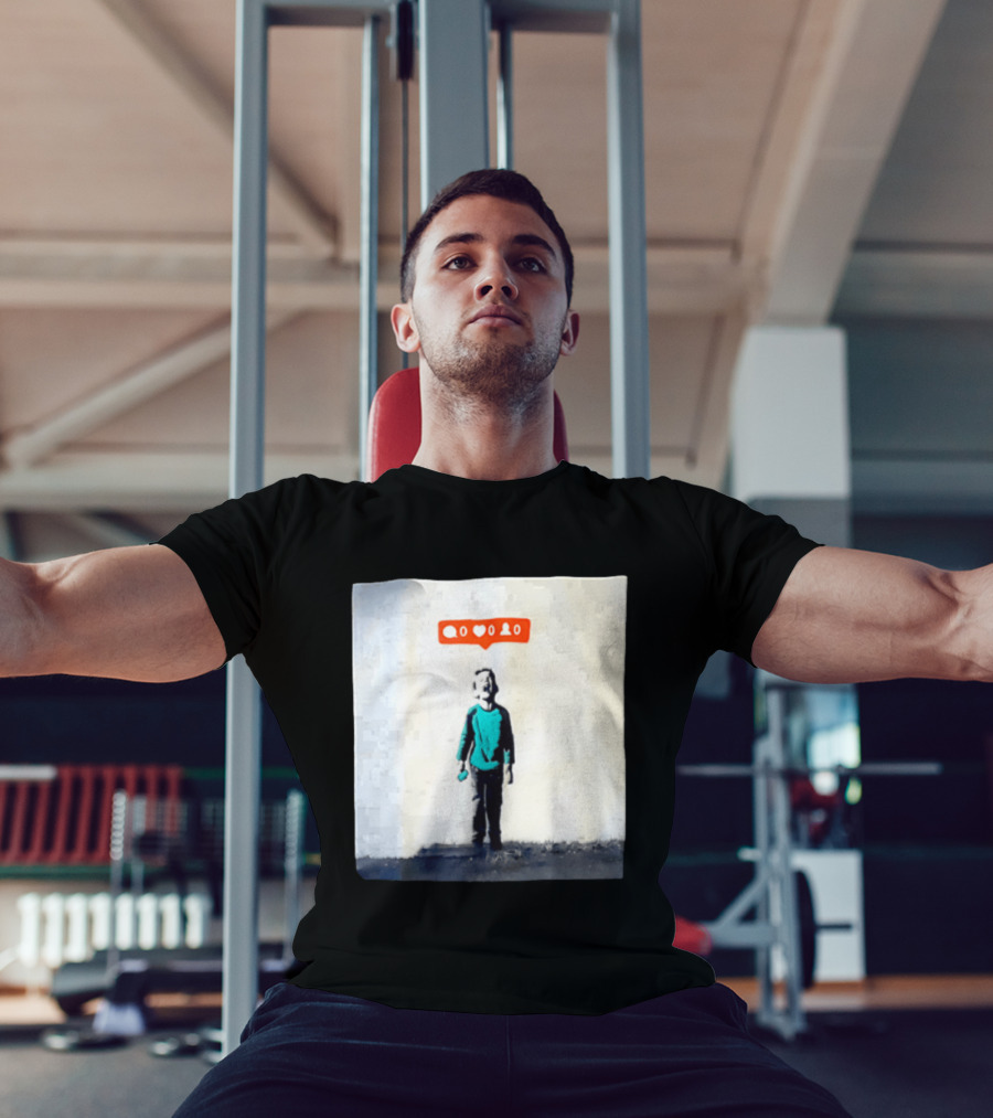 Boy With Zero Social Media Notifications And Screaming Expression T-Shirt