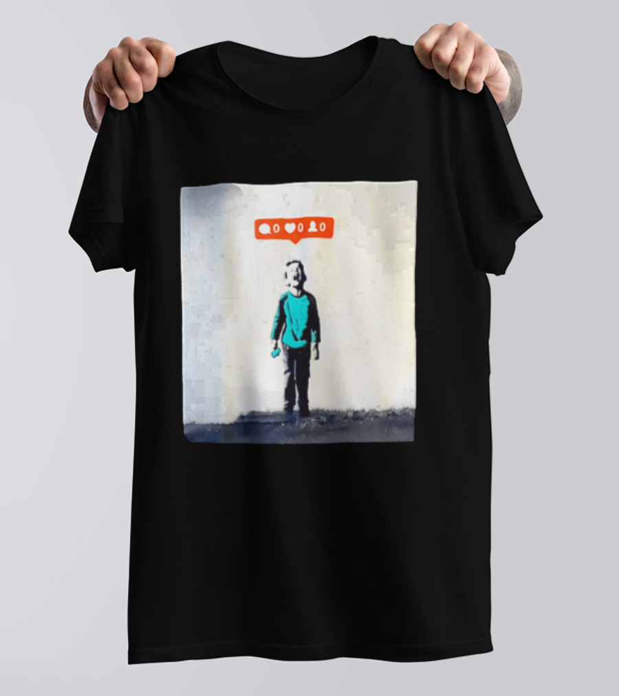 Boy With Zero Social Media Notifications And Screaming Expression T-Shirt
