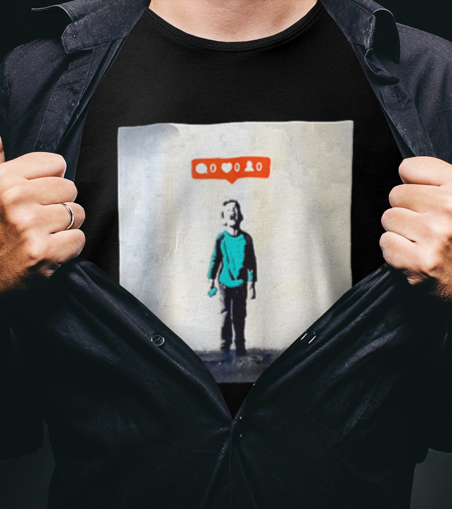 Boy With Zero Social Media Notifications And Screaming Expression T-Shirt