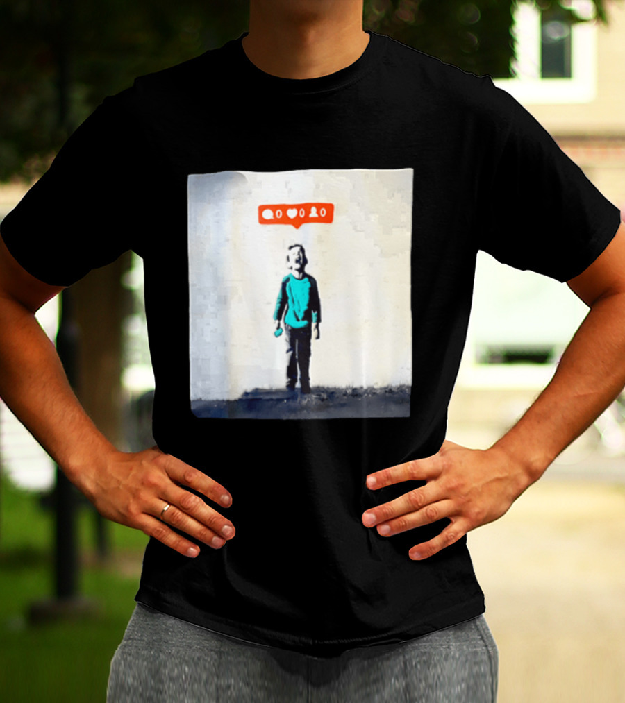 Boy With Zero Social Media Notifications And Screaming Expression T-Shirt