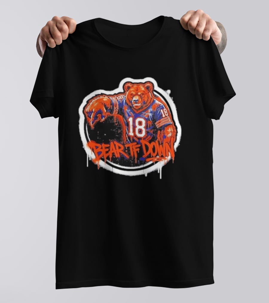 Caleb Williams 18 Chicago Bears Bear TF Down T-Shirt