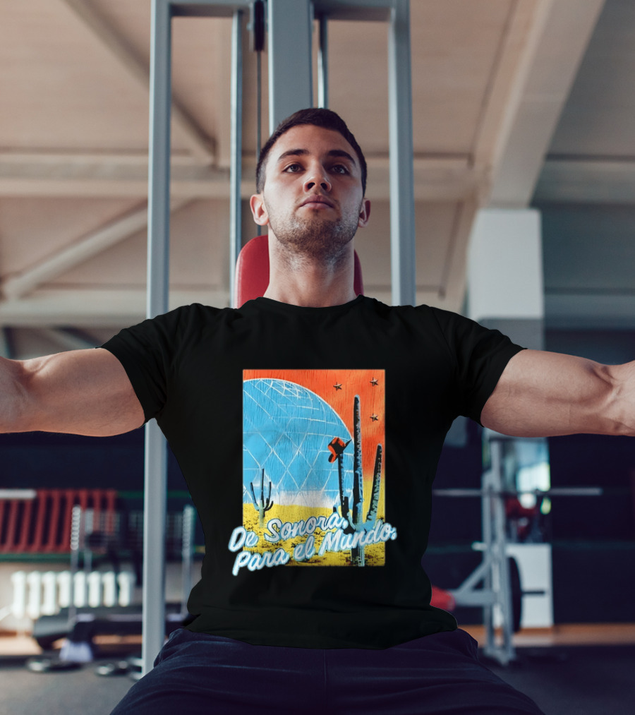 De Sonora Para El Mundo Cactus Desert Scene With Dome And Stars T-Shirt