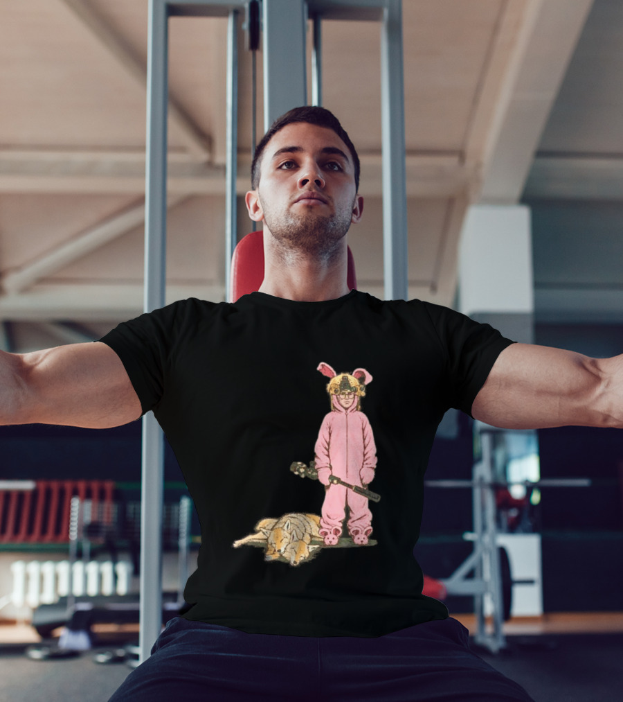 Pink Nightmare Bunny Suit Coyote Hunting Sniper T-Shirt