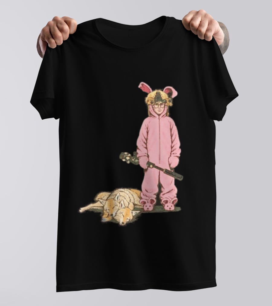 Pink Nightmare Bunny Suit Coyote Hunting Sniper T-Shirt