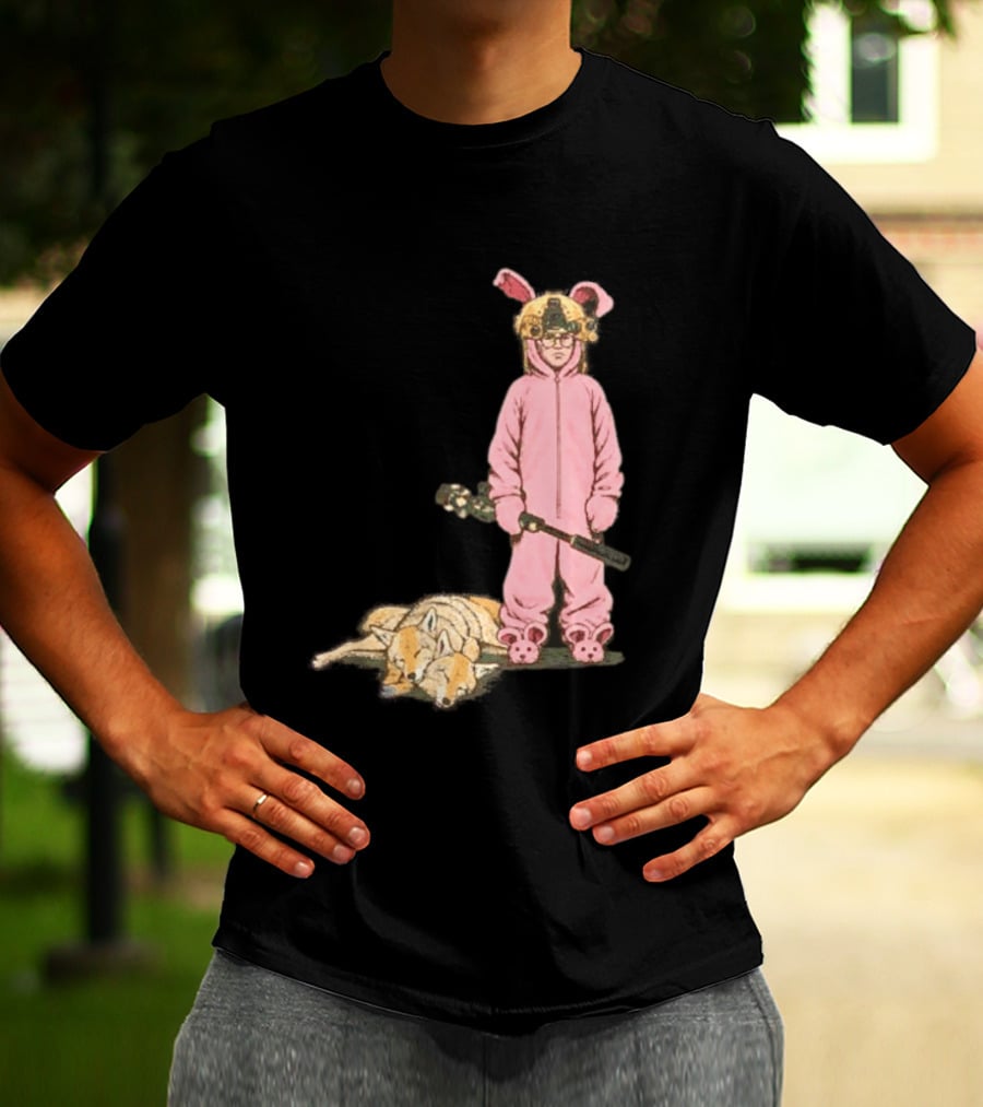 Pink Nightmare Bunny Suit Coyote Hunting Sniper T-Shirt