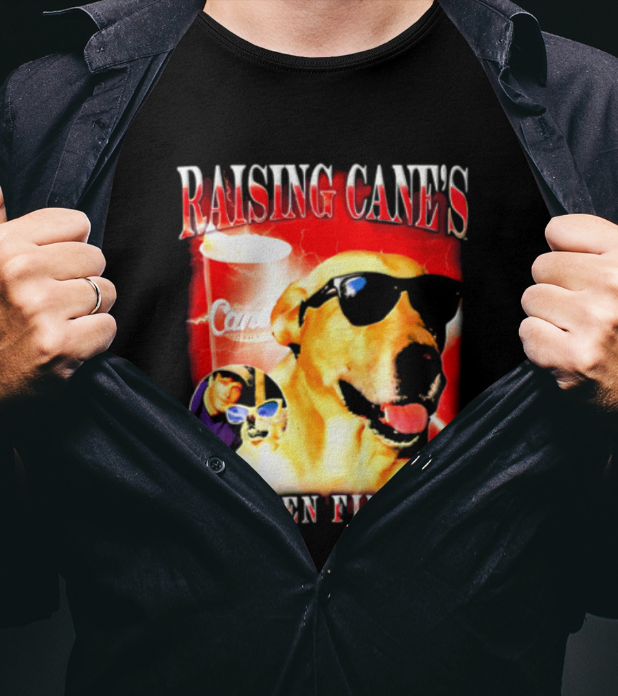 Raising Cane's Labrador Sunglasses Cup Chicken Fingers T-Shirt
