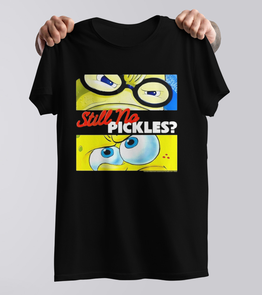 SpongeBob SquarePants Still No Pickles Nickelodeon Eyes Close Up T-Shirt