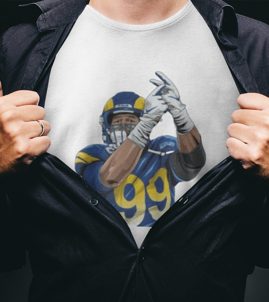 Aaron Donald No 99 Los Angeles Rams AD99 Blue And Yellow Football Gear T-Shirt