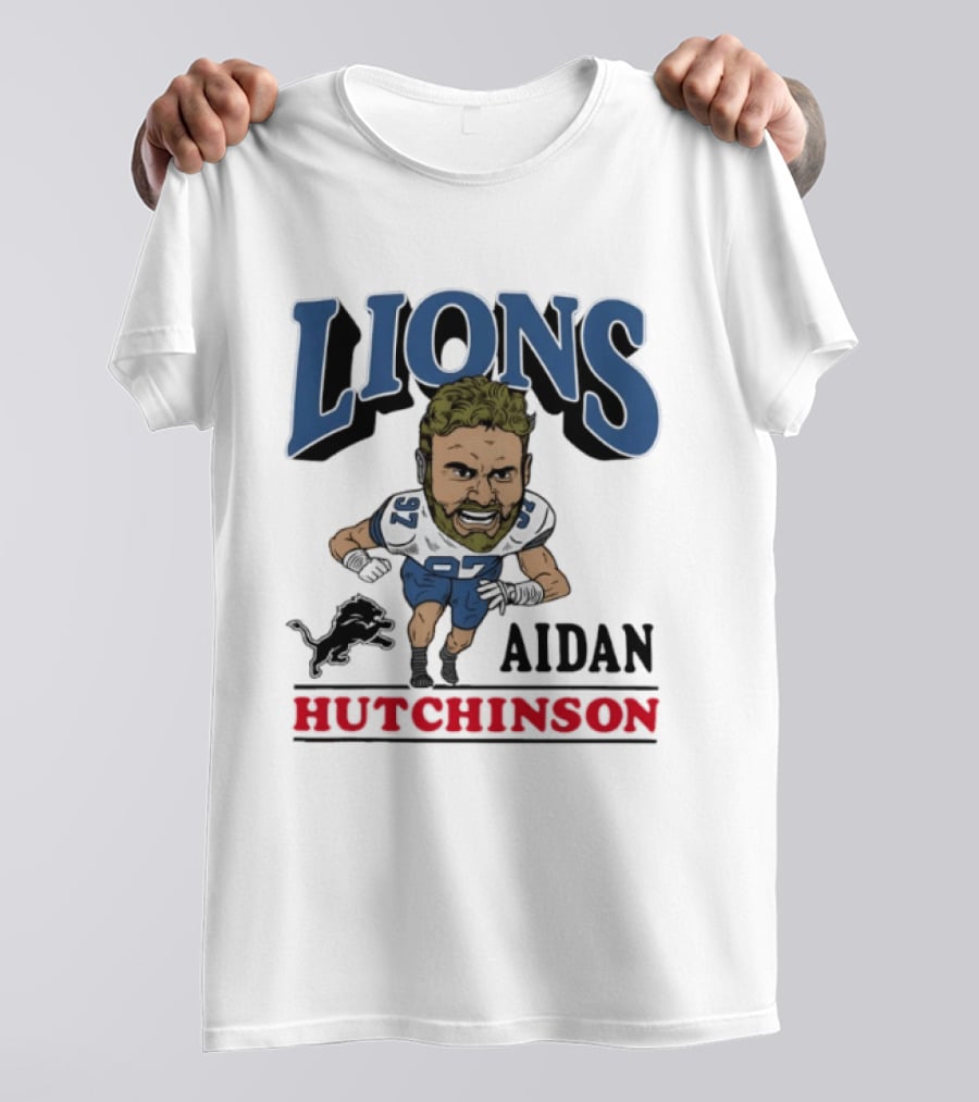 Lions Aidan Hutchinson Caricature 97 T-Shirt