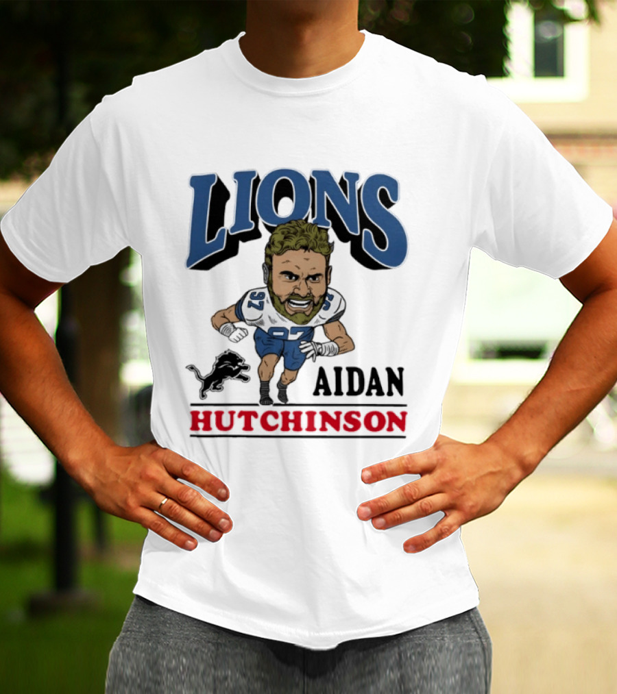 Lions Aidan Hutchinson Caricature 97 T-Shirt