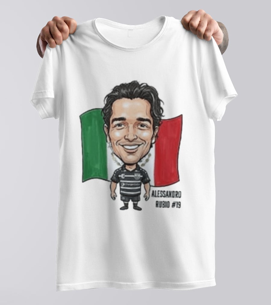 Alessandro Rubio No 19 Caricature Mexico Flag Football Jersey T-Shirt